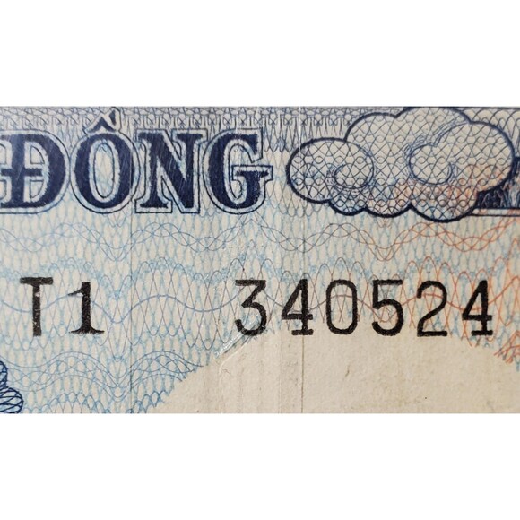 South Vietnam 1966 500 Dong Banknote Note P-23 Ungraded Prefix T1 Has Watermark - Picture 4 of 4